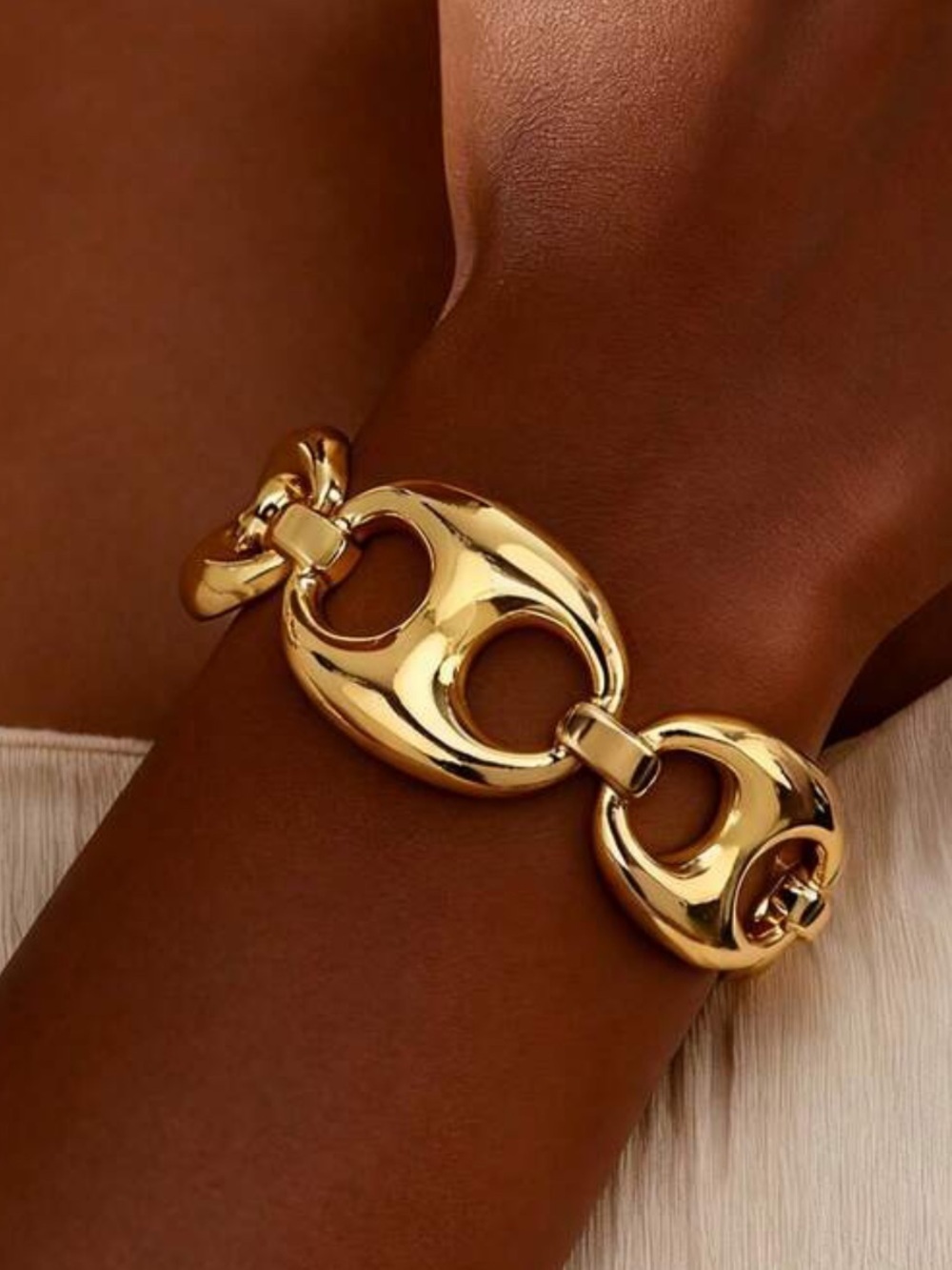 Gold Plated Pignose Mariner Cuff Bracelet Bangle